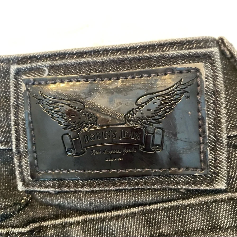 Robin’s Jean Angel Embroidered Leather Trim Bootcut Jeans - 26_16